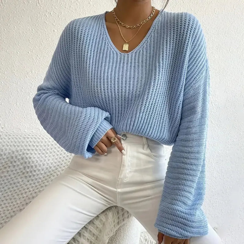 Women's solid colour long sleeve pullover in polyester fabric available in five colours