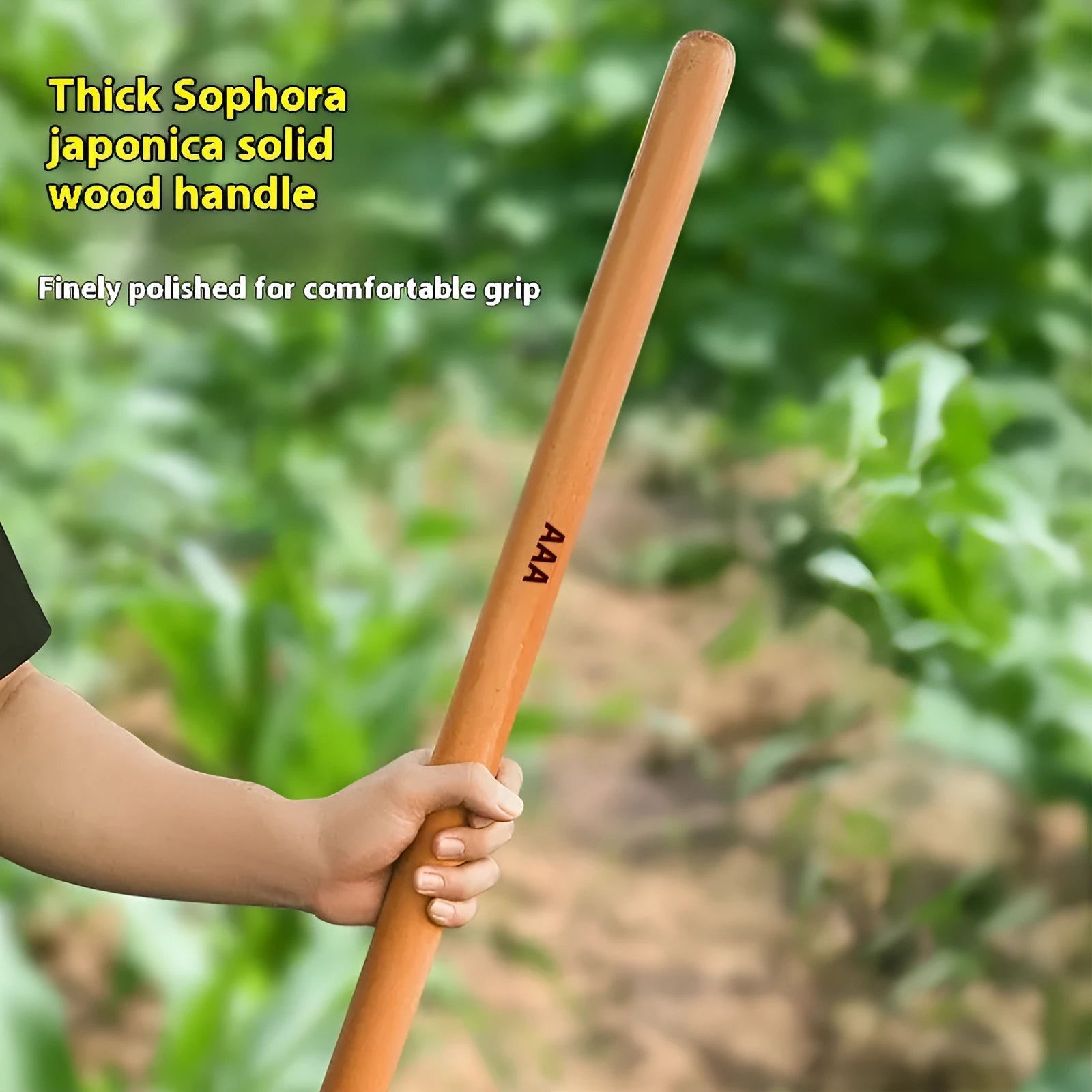 Locust wood axe handle set showing multiple lengths for log axes, hoof hoe, and sickle tools