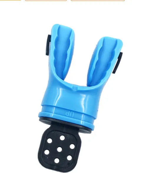 Edible silicone diving mouthpiece in multiple colour options showing 110mm length