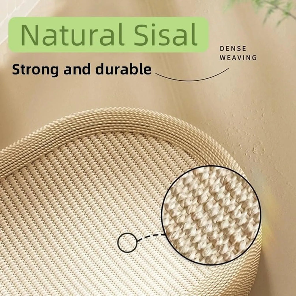 Ultra large natural sisal cat scratching board with lounge platform top.