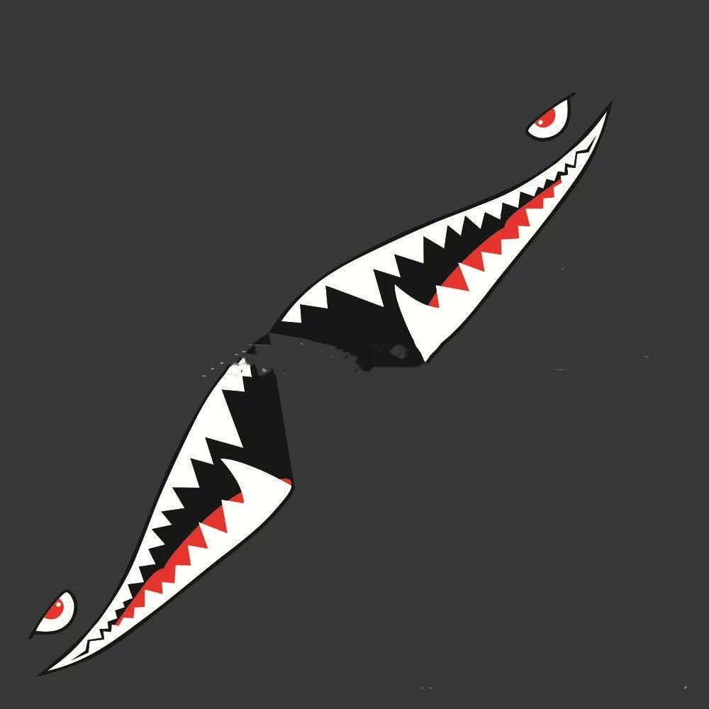 Shark latte art design car sticker on PVC material for outdoor vehicle decoration