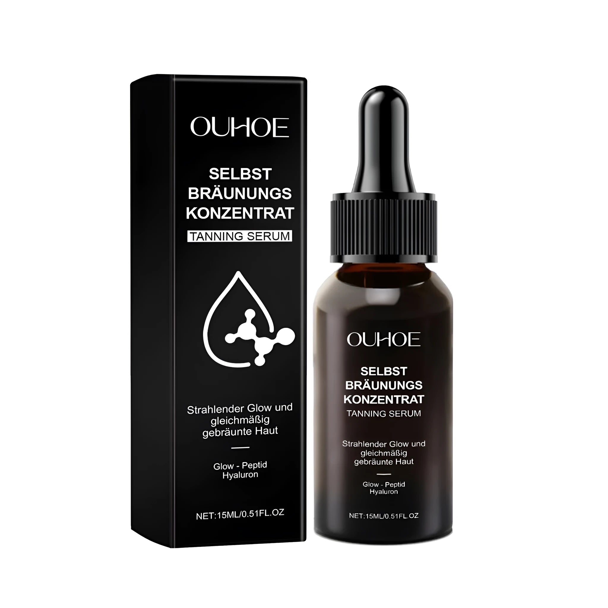 15ml bottle of Meihei Liquor water-based tanning serum with hyaluronic acid.