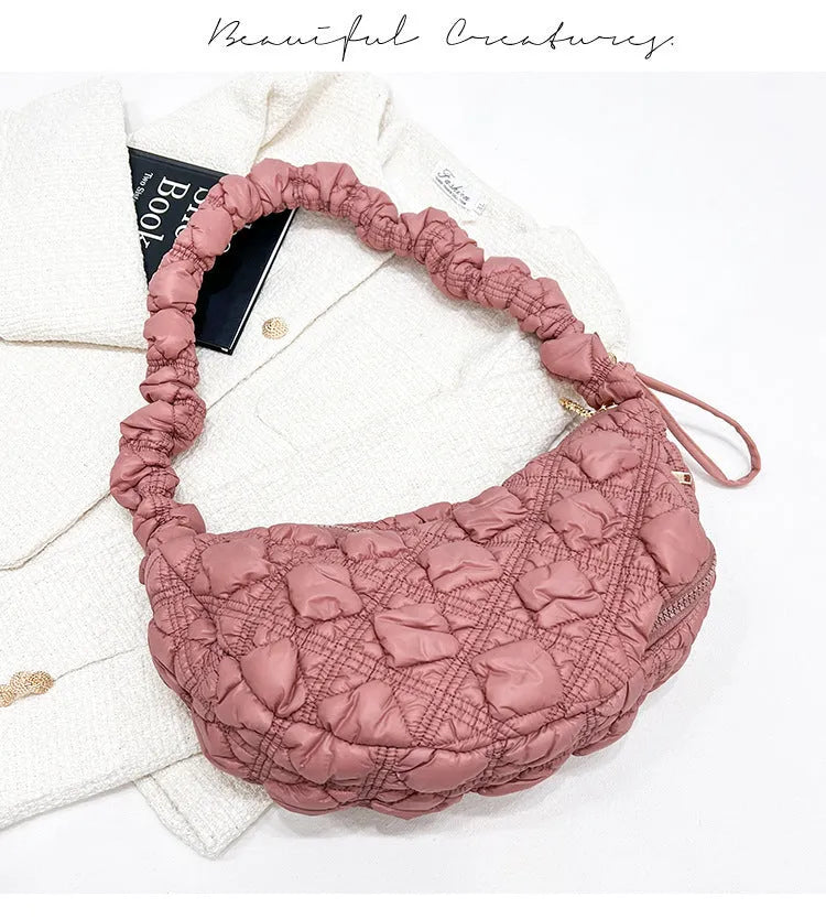 Women's casual nylon messenger bag in a solid colour with a long shoulder strap