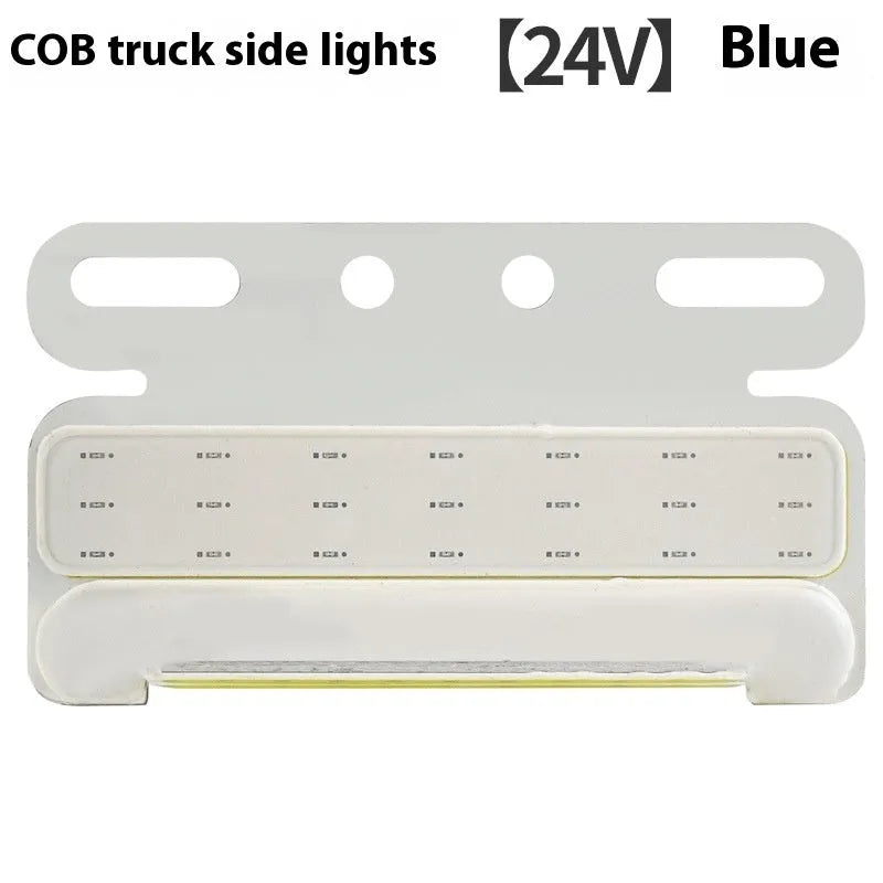 12V 24V aluminium alloy waterproof COB LED truck side light and grounded tyre marker in multiple colours.