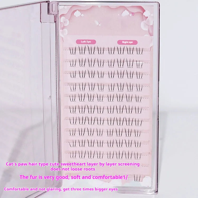 Kitten's Paw Lower Eyelashes 12-row segmented design with 4-5-6mm length gradient