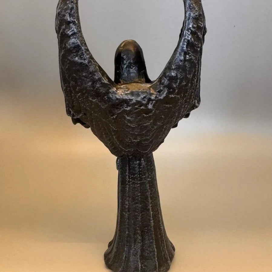 Dark Angel Statue resin decorative sculpture on display, showing gothic design and 17cm height.