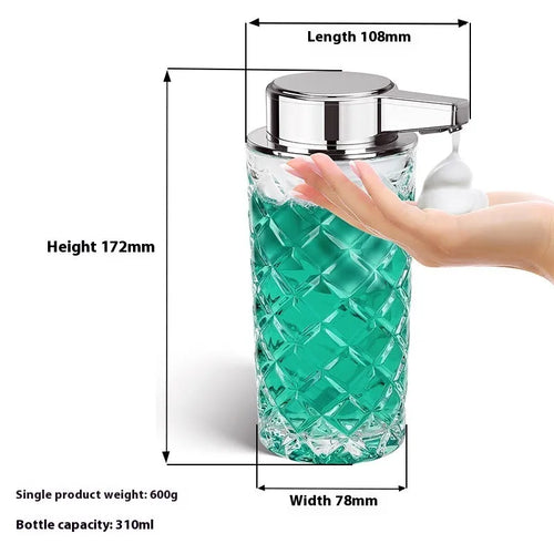 Automatic sensing soap dispenser with silver-plated finish and USB Type-C charging port