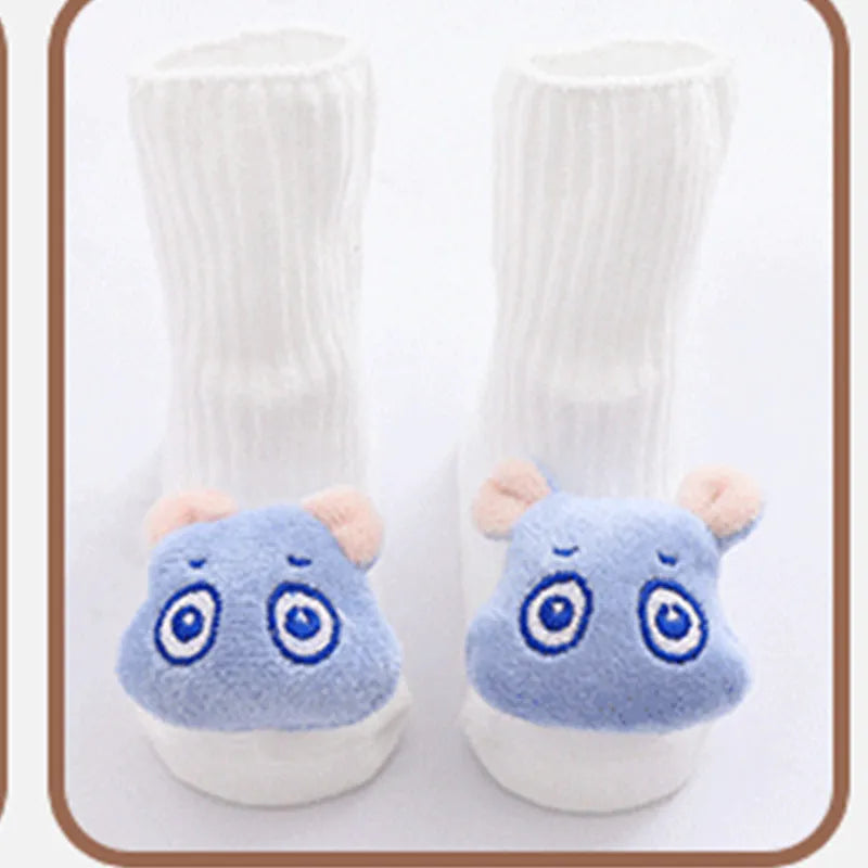Cotton baby floor socks in various colours for crawling and walking