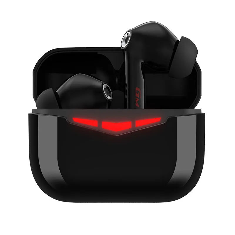 True wireless gaming Bluetooth headset with charging case and silicone earmuffs in four colour options