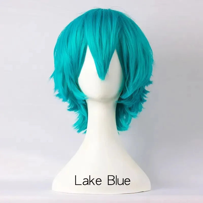 Short hair cosplay wig for men with anti-curling construction in various colour options