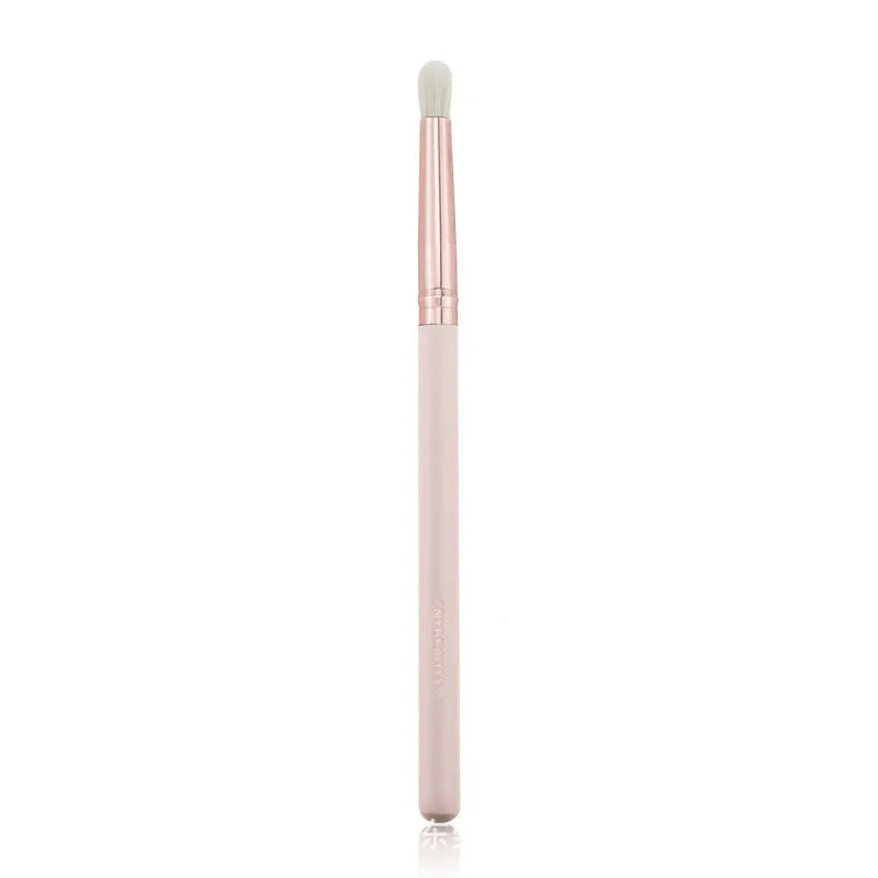 26 piece pink makeup brush set with wooden handles in protective PU storage bag
