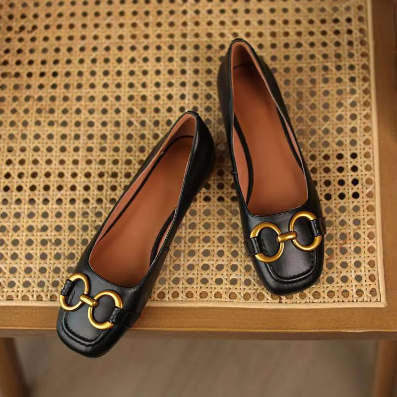 Women's square toe Mary Jane pumps with a super high heel over 8cm in apricot colour, showing shallow mouth design.