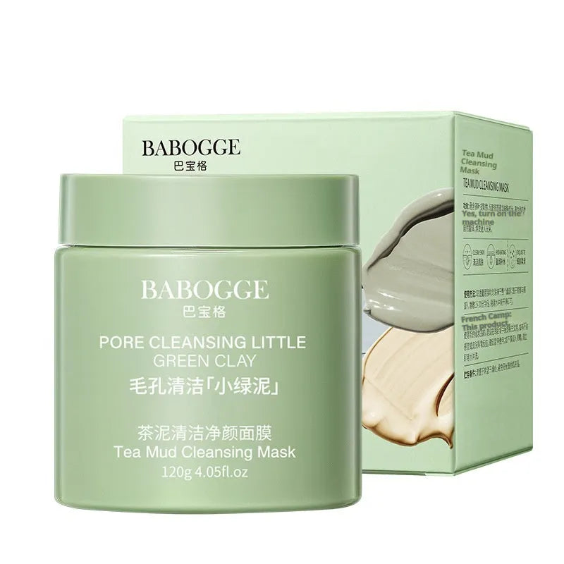 Tea mud cleansing facial mask in a 120g pot, a daub-type clay mask for deep cleansing.