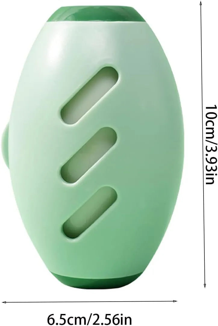 Green and white reusable gel lint roller ball for pet hair removal from clothes and furniture
