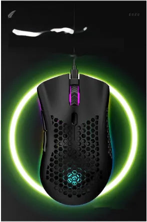 BM600 hollow-out wireless gaming mouse with luminous charging in black, cyan or white colours