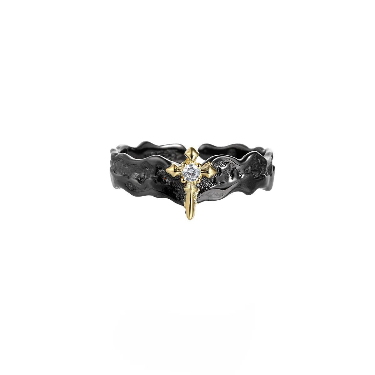 Princess Knight adjustable couple ring in silver with electroplated gold finish