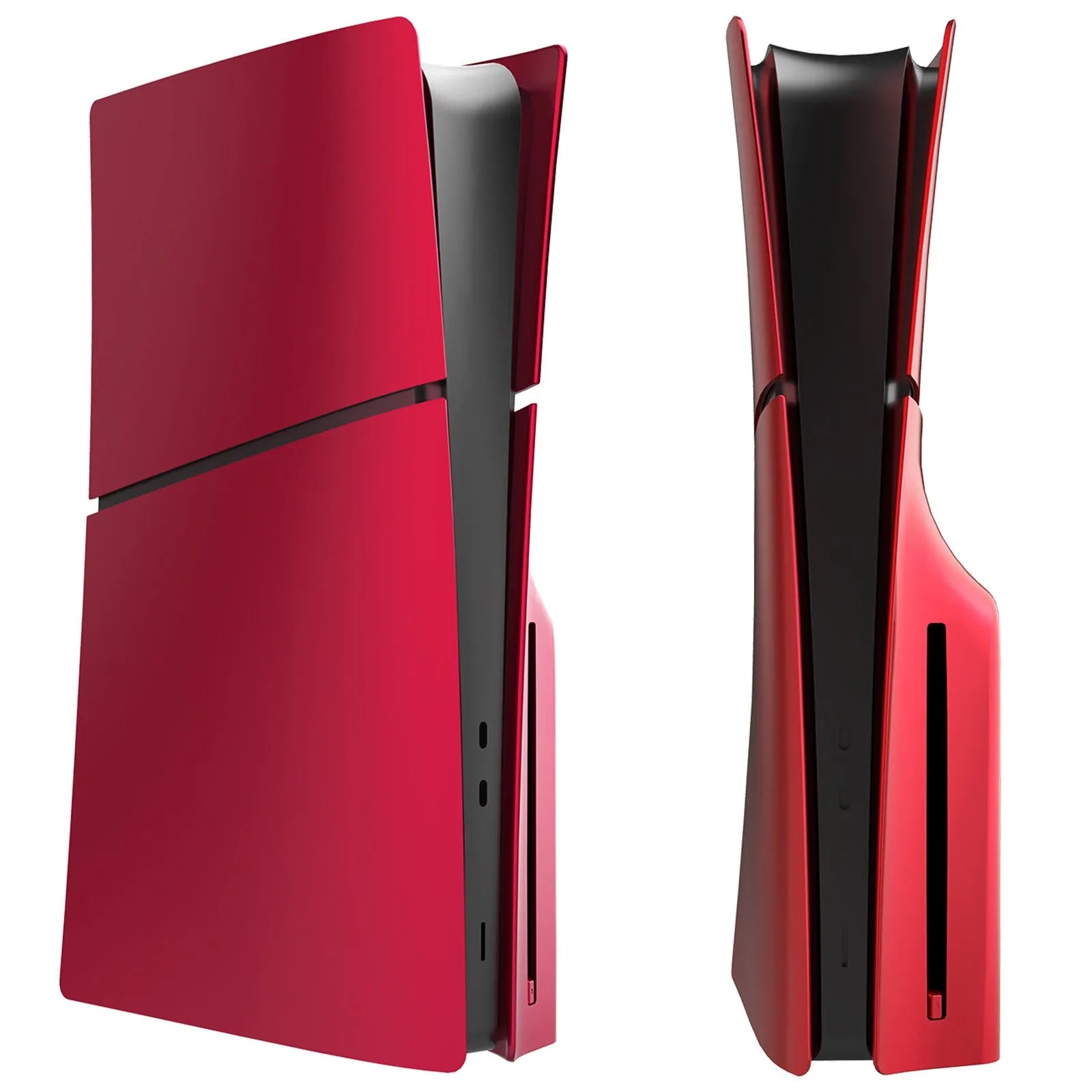 PS5 Slim protective replacement shell in ABS plastic with snap-on design showing front and side sections