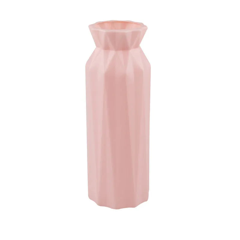 Drop-resistant melamine vase in gray green pink or white with 7.2cm base for office home hotel display