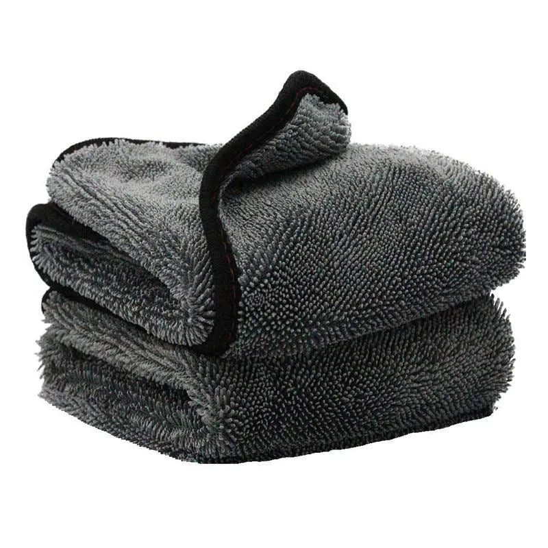 Grey 40cm square microfiber car wash towel for drying vehicles