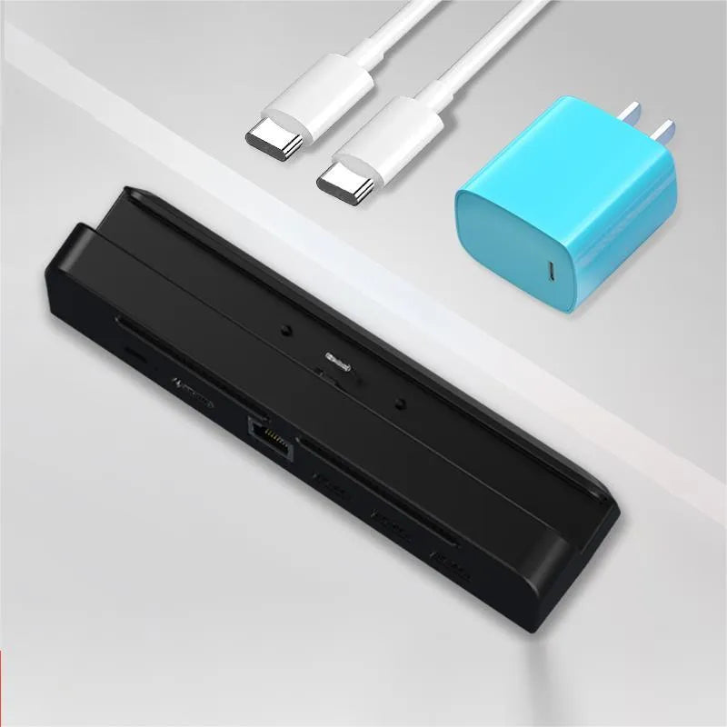 Game console portable adapter with aluminium alloy housing showing Type-C port and compact 10cm design