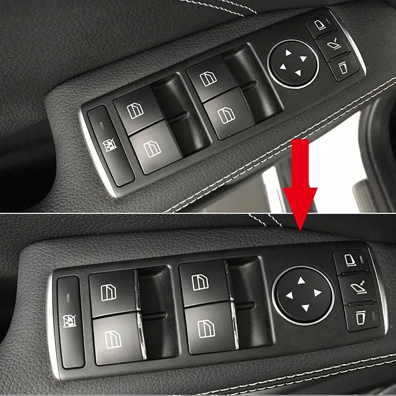 Black glitter ABS plastic window lift button decorative sticker for car interior customisation