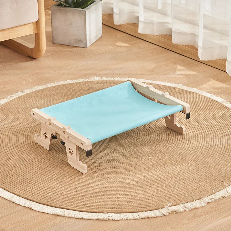 Wooden frame cat hammock hanging bed mounted to window with seven style options