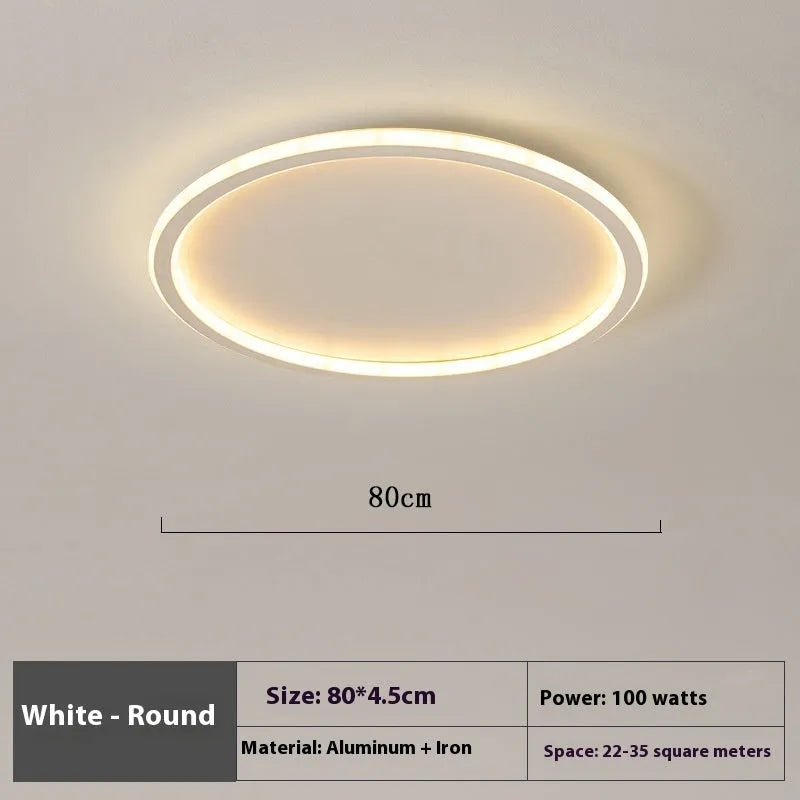 Minimalist modern ceiling lamp in black, white, or gold finish with adjustable lighting and dimming control