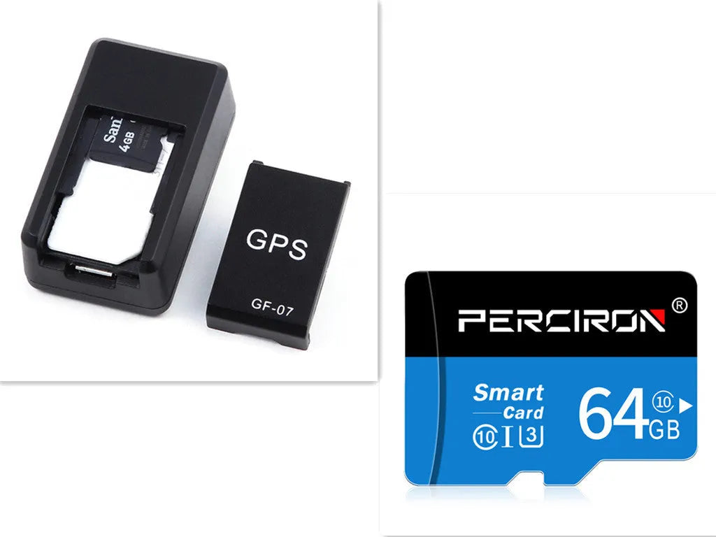 Black mini magnetic GPS car tracker device with compact rectangular design for vehicle attachment