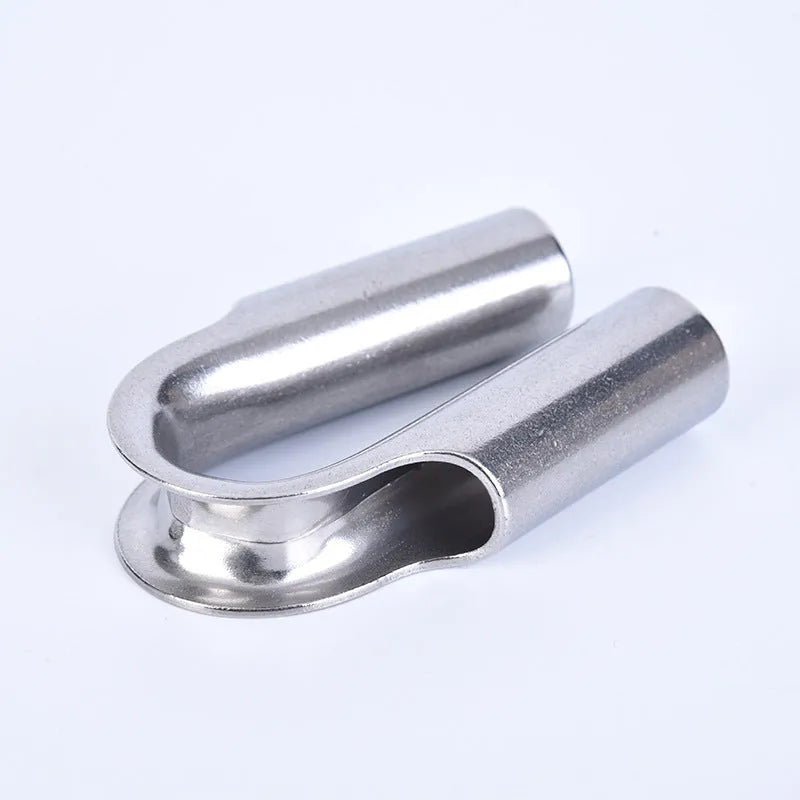 Stainless steel tubular chicken heart round sleeve ring showing circular fastening component