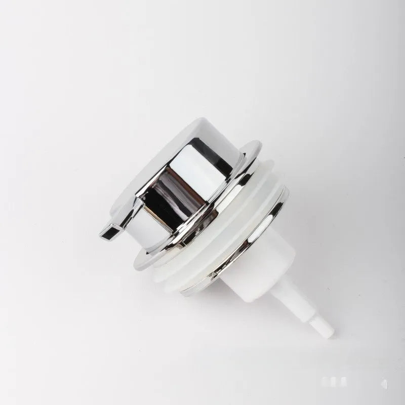 Metallic facial cleanser foam pump replacement head with push-style dispenser mechanism