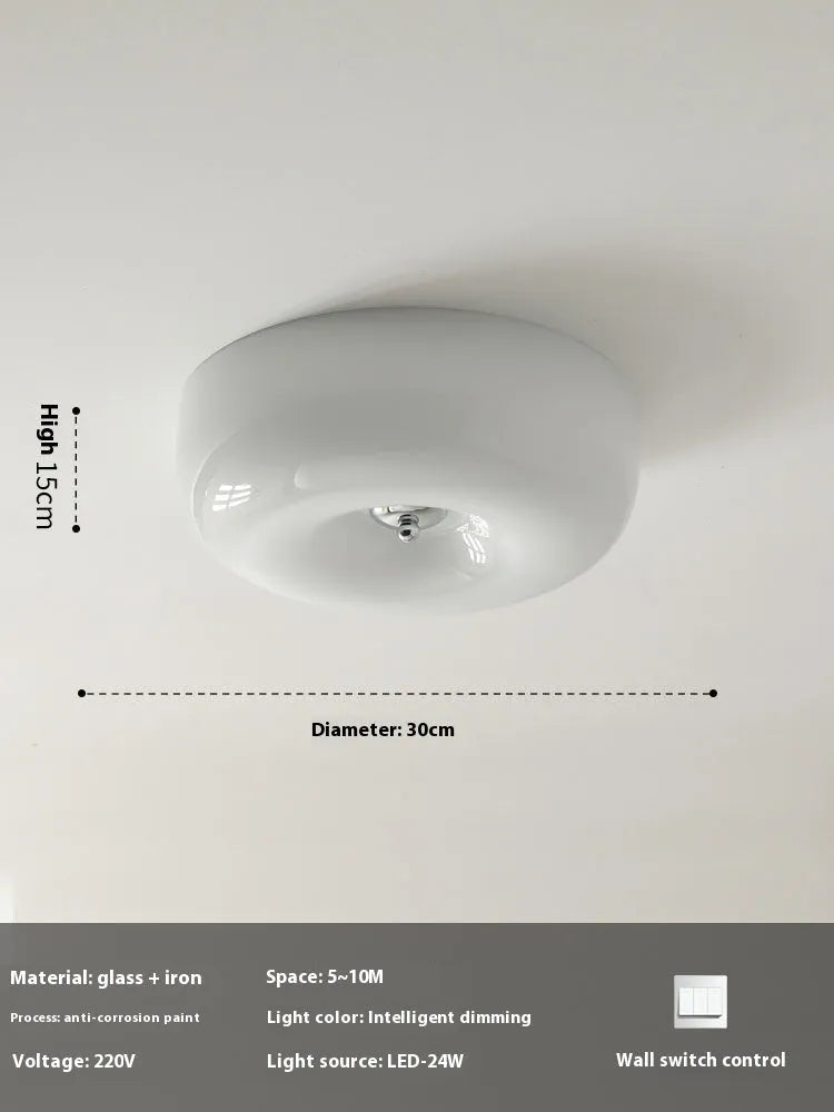 Cream American-style three-colour ceiling lamp for bedroom in 30cm or 40cm diameter