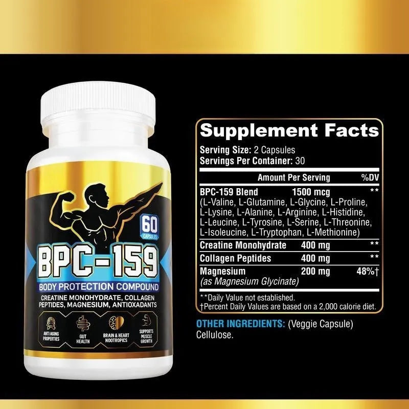 One bottle of body energy supplement capsules with standard specifications for any skin type