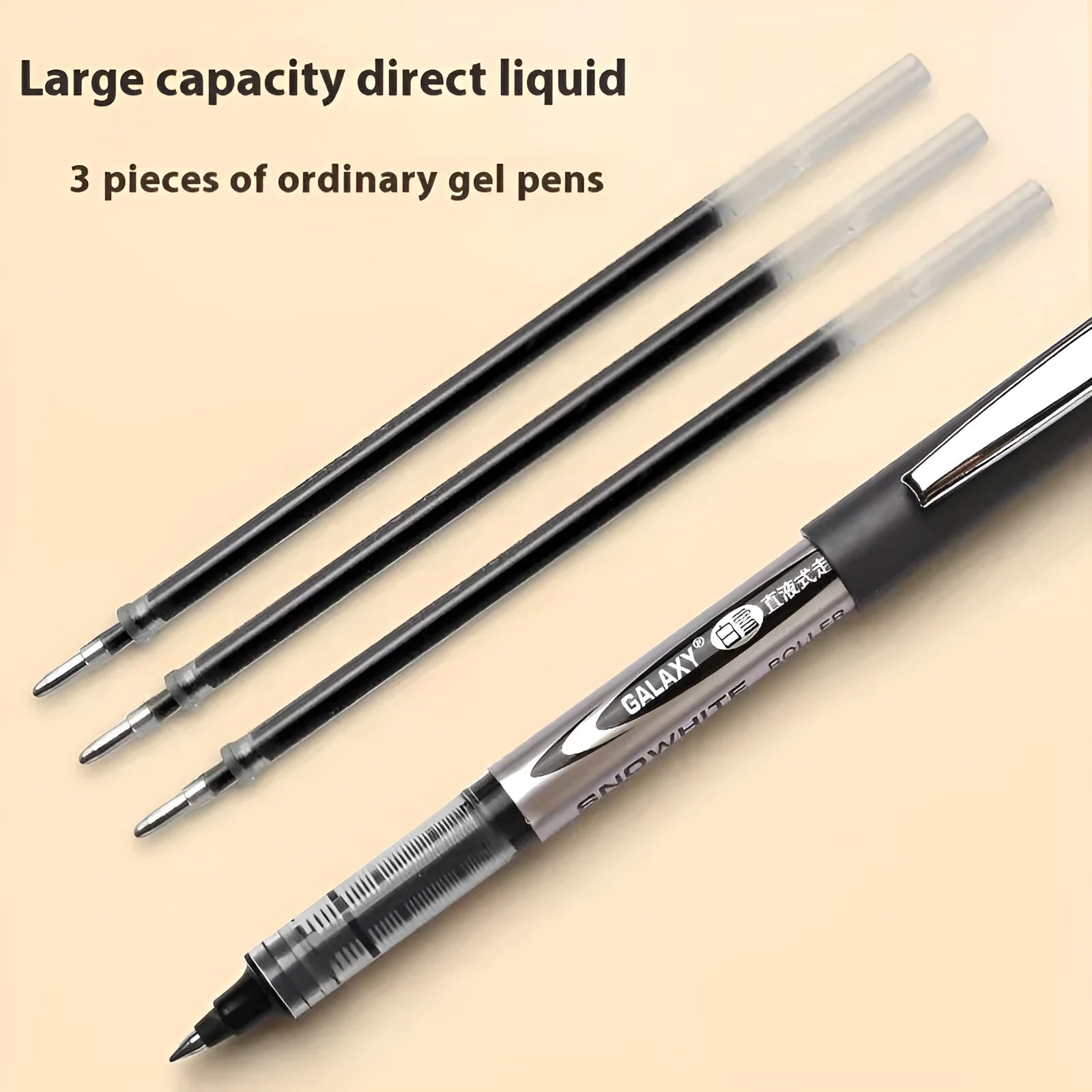 Water-based quick-drying signature pen with 0.5mm tip in plastic barrel