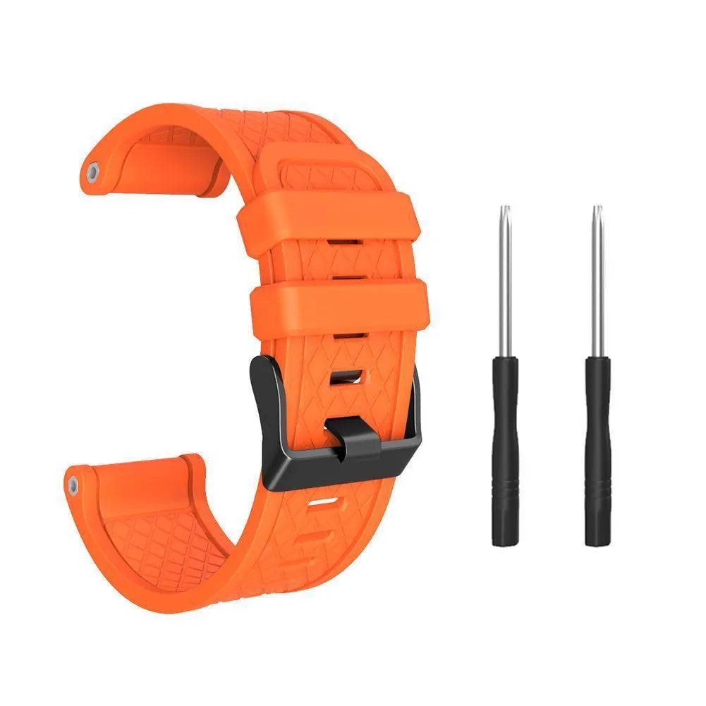 Jiaming 26mm silicone watch strap with stainless steel buckle in multiple colour options