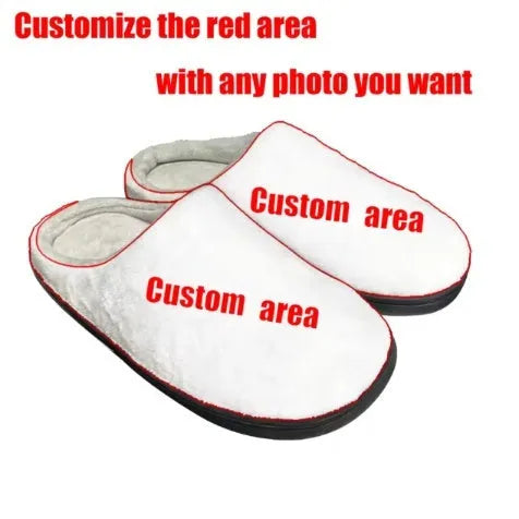 Printed flannel cotton slippers with TPR rubber soles and polyester lining in various sizes
