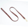 Black PU leather pet traction belt with chain ring fastener shown at 2 metre length