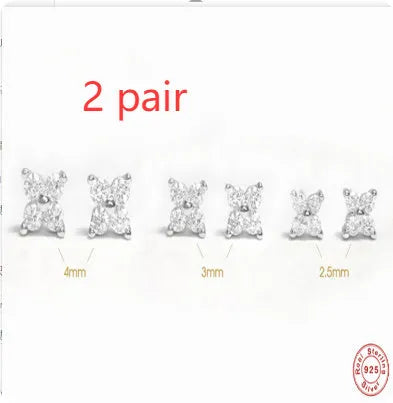 S925 sterling silver petal crystal flowers stud earrings in gold and platinum plating options.