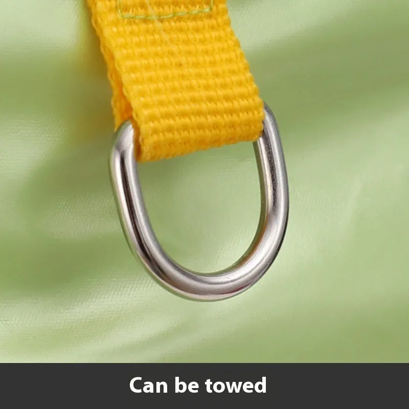 Green waterproof four-legged dog coat with cotton padding on small dog