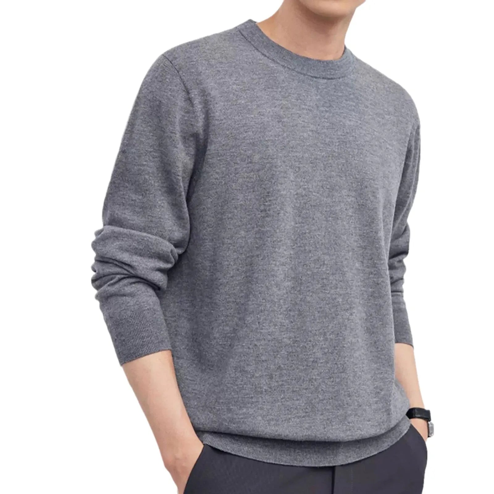 Men's regular fit pullover sweater in standard wool for autumn winter wear