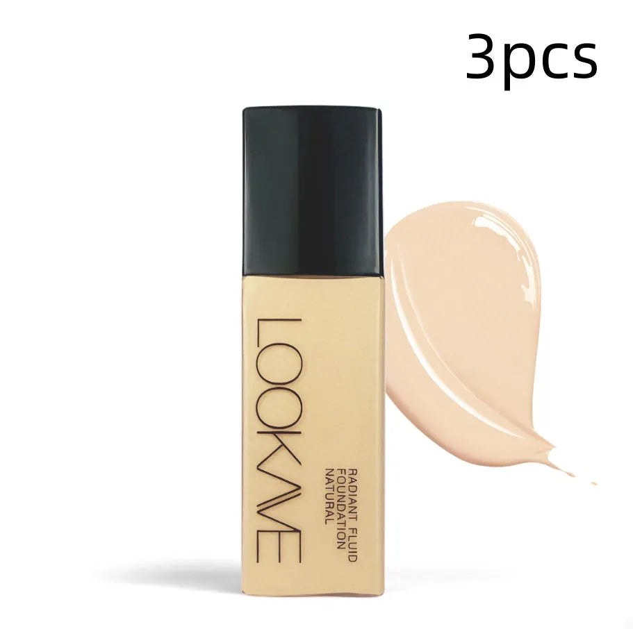 LOOKAVE matte liquid foundation bottle with 21ml content in Ivory White shade
