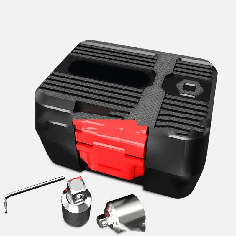 Digital torque meter with 1/2 inch drive head and display, part of a three-piece set.
