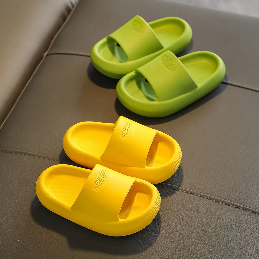 Children's literal pattern EVA slippers in mixed colours with non-slip soles