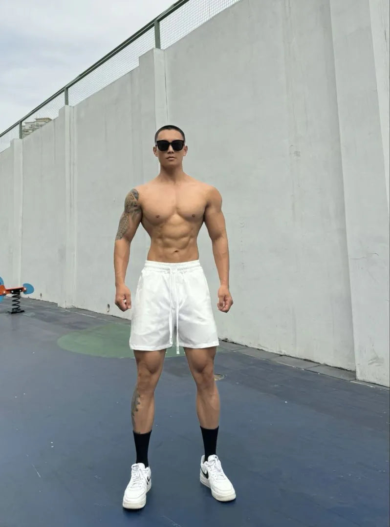 Men's ice silk quick-drying shorts in casual double-layer design