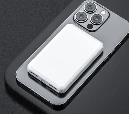 Black and white heating vest power bank belt with dimensions 97mm by 64mm by 14mm