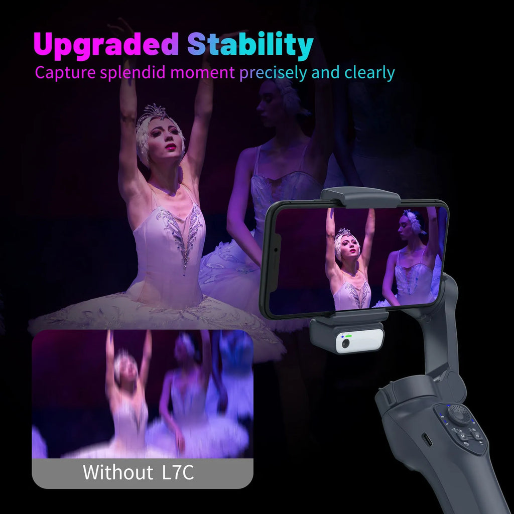 RK series foldable handheld smartphone stabilizer in gun colour with USB charging port