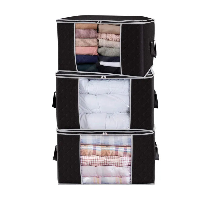 Non woven fabric quilt storage organiser bag with compression seal in beige colour