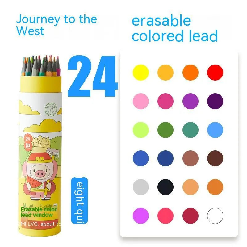 Zhenglin Sports Series colour pencil set with barrel design showing multiple pencil colours