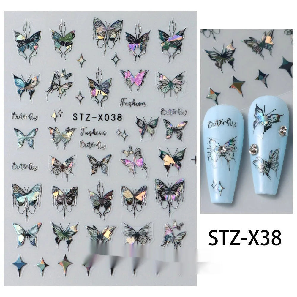 Black and silver stripe nail art stickers for French manicure designs in plastic material