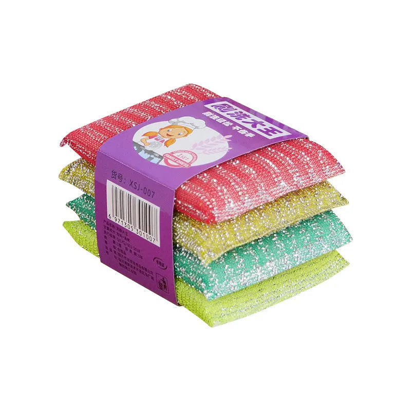 Pinstripe fabric dishwashing sponge mop in macaron colours with plastic handle for wet and dry cleaning