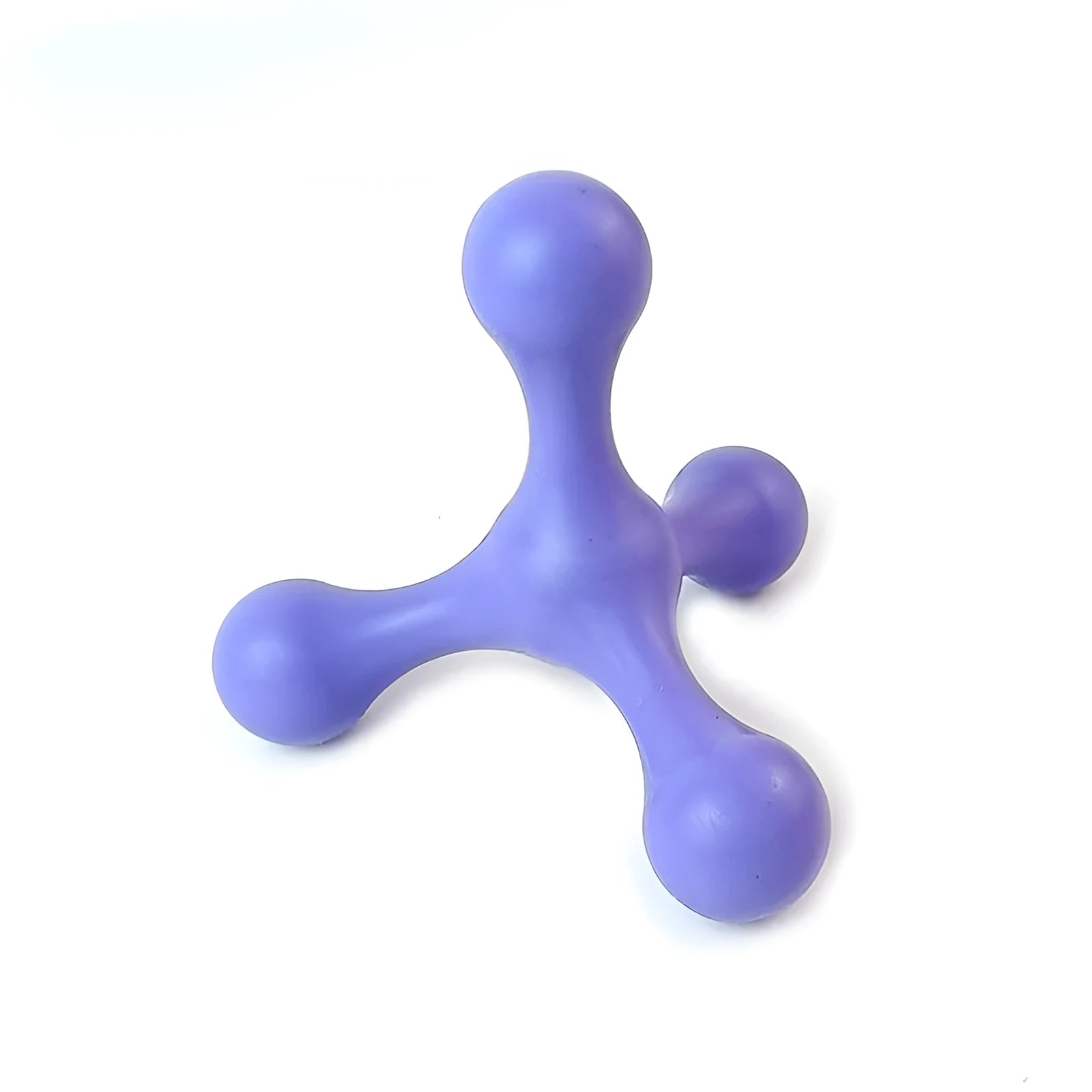 Silicone three-legged puppy chew toy in assorted colours for teething relief